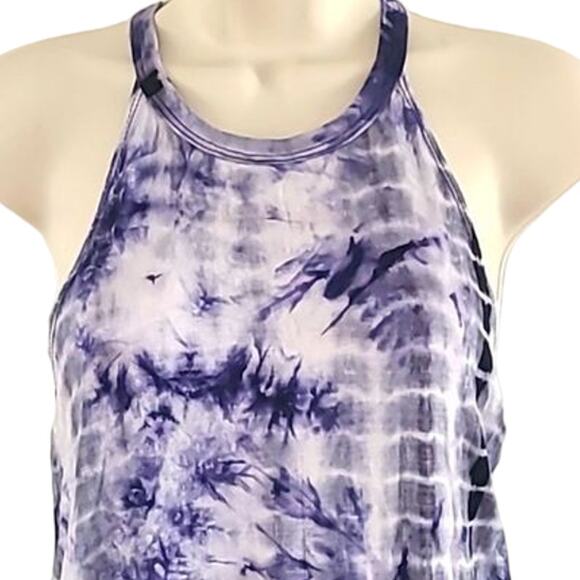 NWOT Wanderlux Women’s Blue White Tie-Dye Sleeveless Halter Tank Top Size Small - Picture 5 of 6
